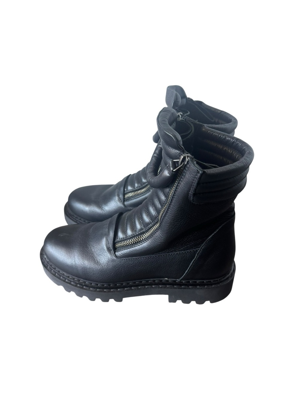 Marcella Karma European Leather Ribbed Ankle Boots Black 38. NWOT - Picture 3 of 10